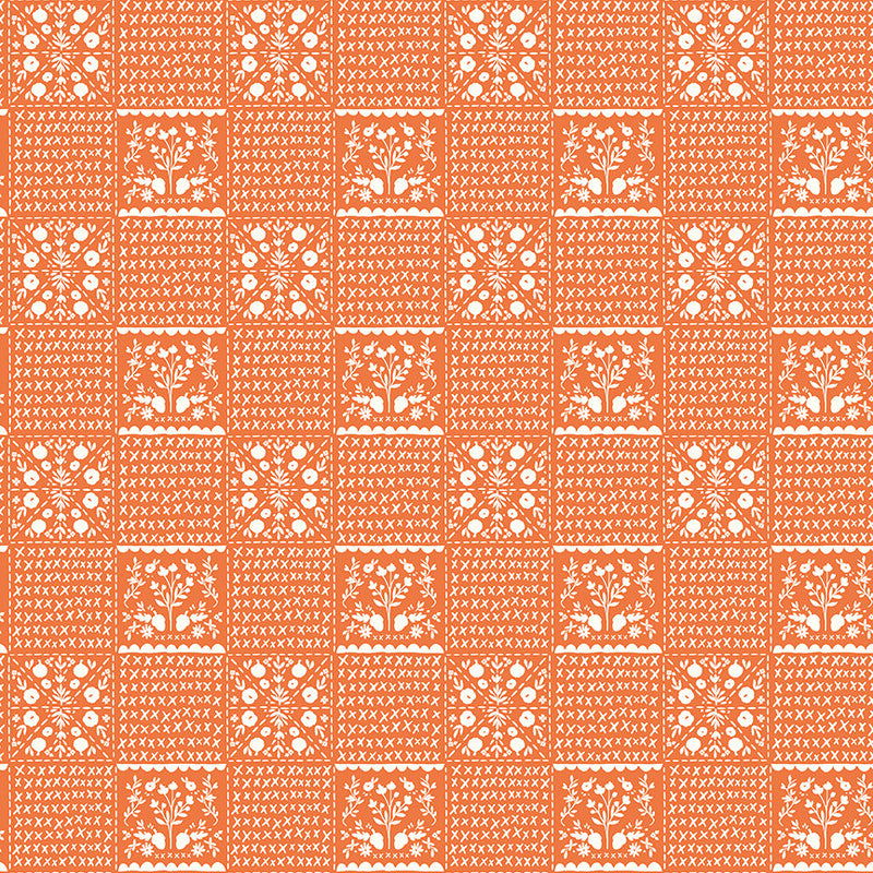 Happy Fall Days Vintage Squares Orange Yardage by Kelsey Carlson for Riley Blake Design | C16343-ORANGE