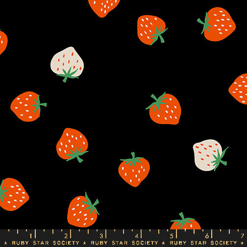 PRESALE Strawberry Black Strawberry Toss Yardage by Kimberly Kight for Ruby Star Society | RS3085 22