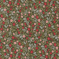PRESALE Berry And Pine Christmas Posies Wintergreen Yardage by Lella Boutique for Moda Fabrics | 5241 13