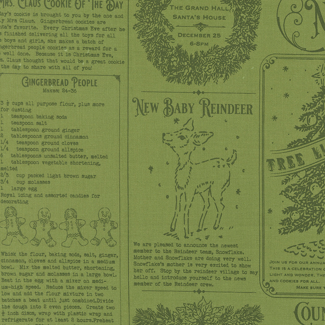 Holiday Cheer North Pole News Mistletoe Yardage by Stacy Iest Hsu for Moda Fabrics | 20970 13