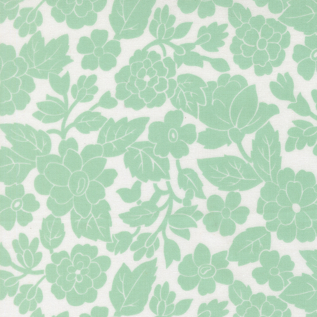 PRESALE Bloomsberry London Damask White Aqua Yardage by Camille Roskelley for Moda Fabrics | 55351 11