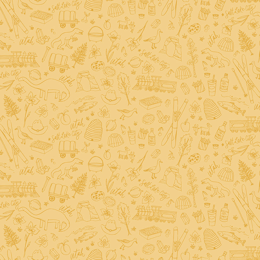 PRESALE Utah Tonal Yellow Yardage by Kelsey Carlson for Riley Blake Designs | C17022-YELLOW