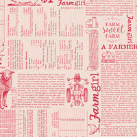PRESALE Farmers Daughter Farm Life Background Tea Rose Yardage by Lori Holt of Bee in My Bonnet | C17190-TEAROSE