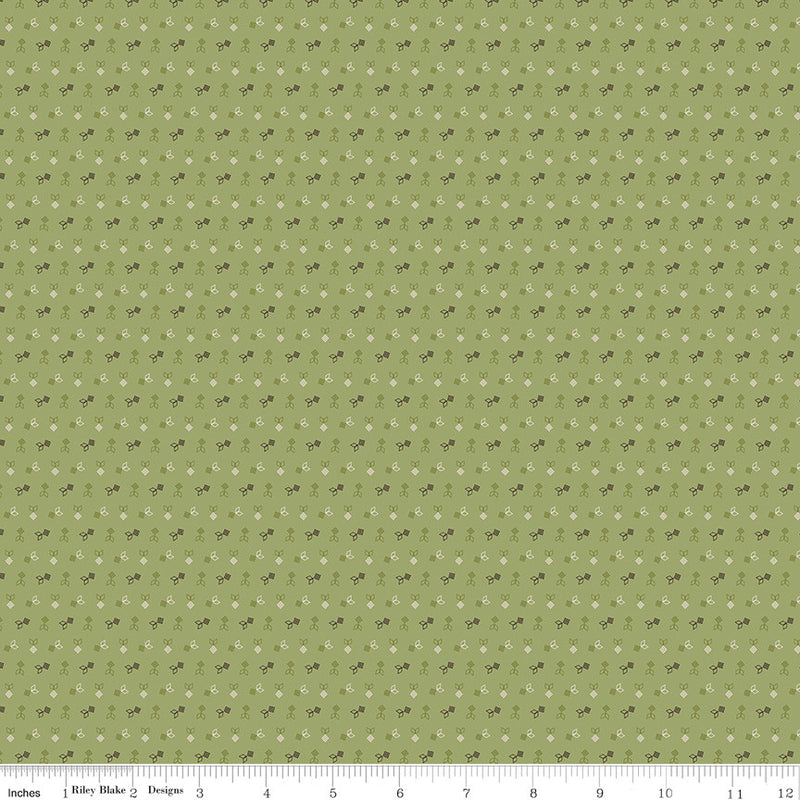 PRESALE Gentler Times Dapper Lettuce Yardage by Lori Holt of Bee in My Bonnet For Riley Blake Designs | C16472-LETTUCE