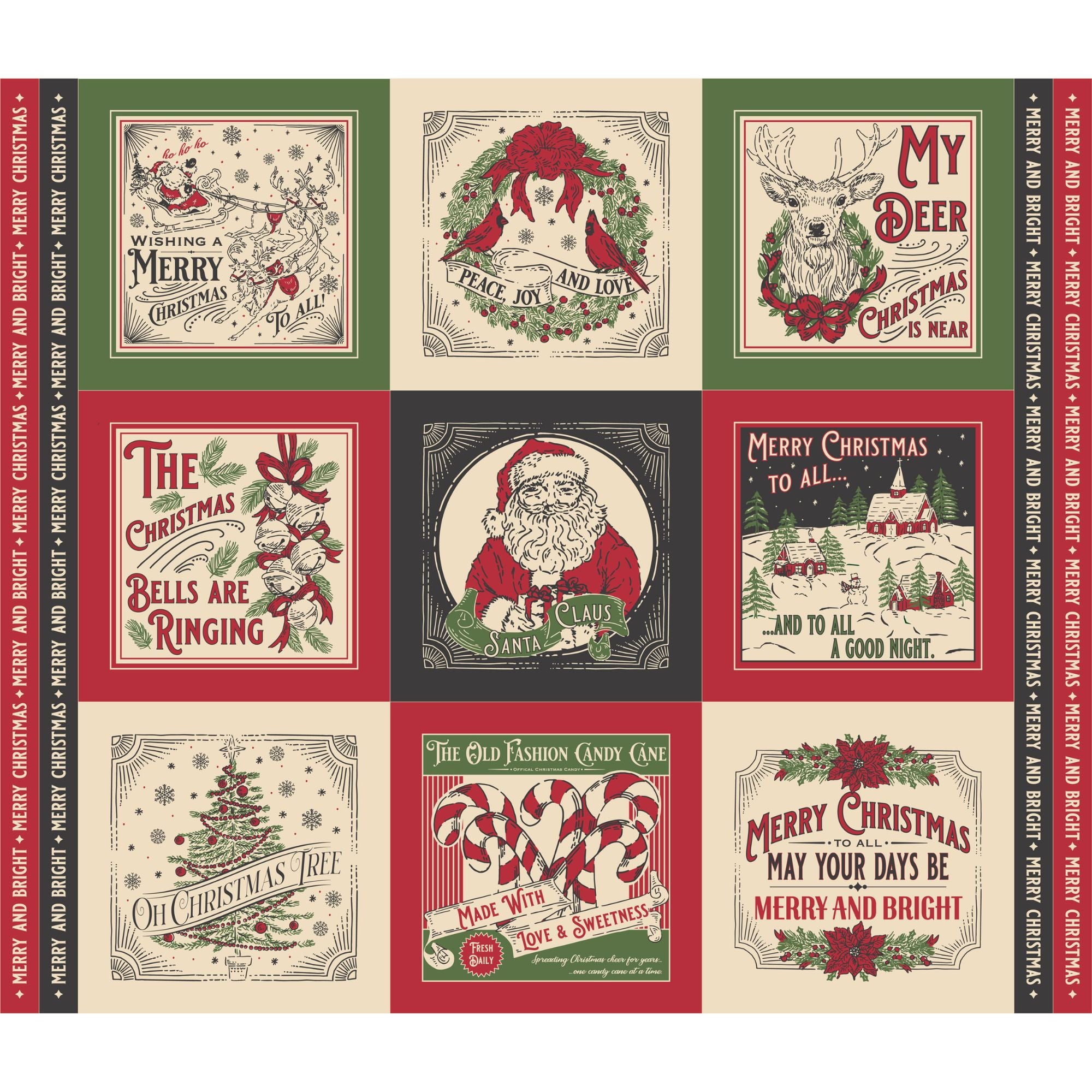 Holiday Cheer Christmas Panel Natural by Stacy Iest Hsu for Moda Fabrics | Panel Size 36" x 44" | 20978 11