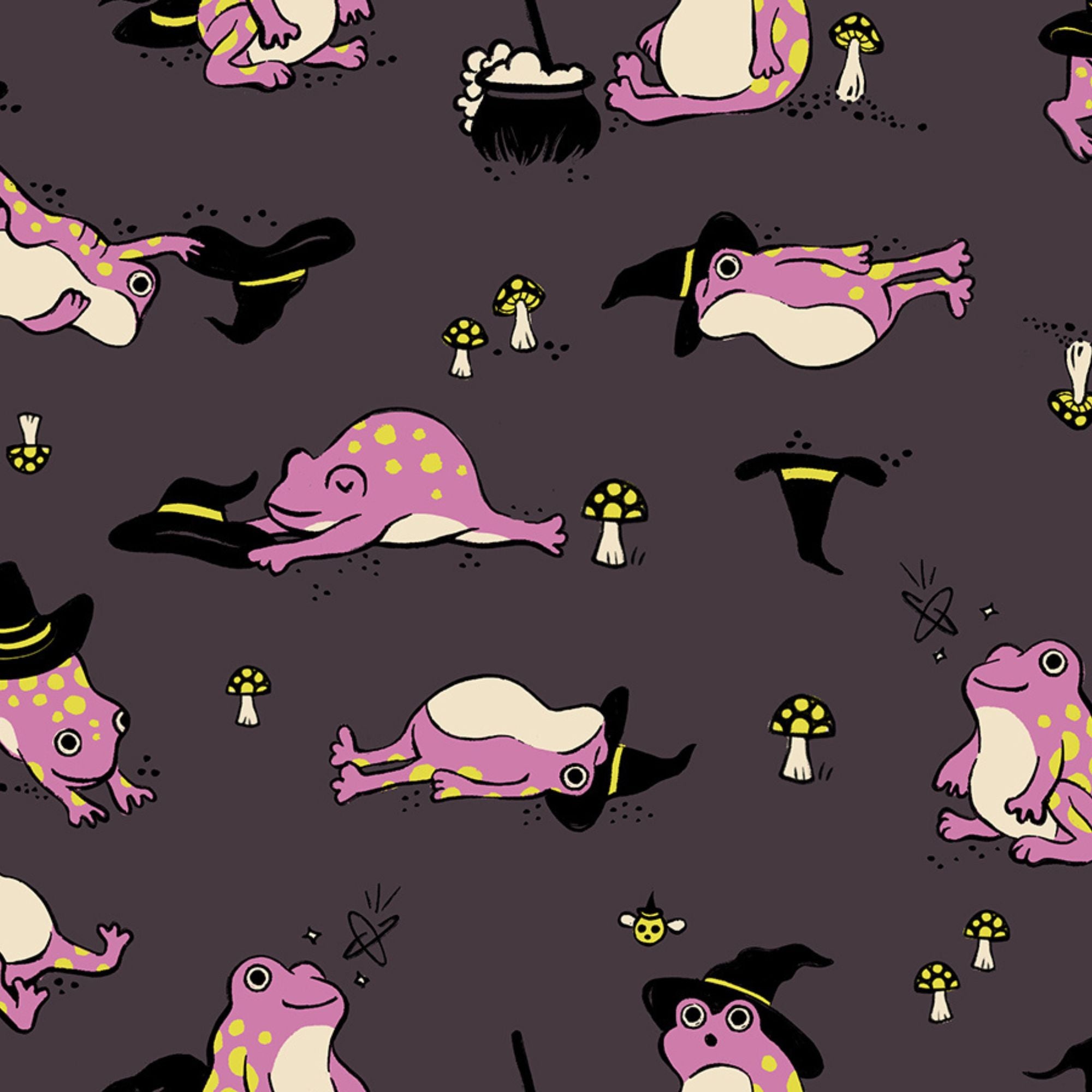 PRESALE Freaky Familiars Frogmiliars Eggplant Yardage by Ruby Star Society | RS5192 15