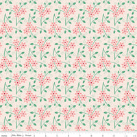PRESALE Wide Back Berry & Sage Bouquet Latte Yardage by Lori Holt of Bee in My Bonnet | 108" Wide Backing | WB17401-LATTE