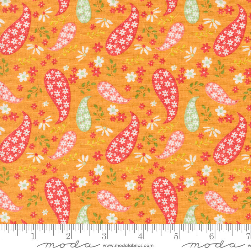 Raspberry Summer Paisley Apricot Yardage by Sherri & Chelsi for Moda Fabrics | 37691 14