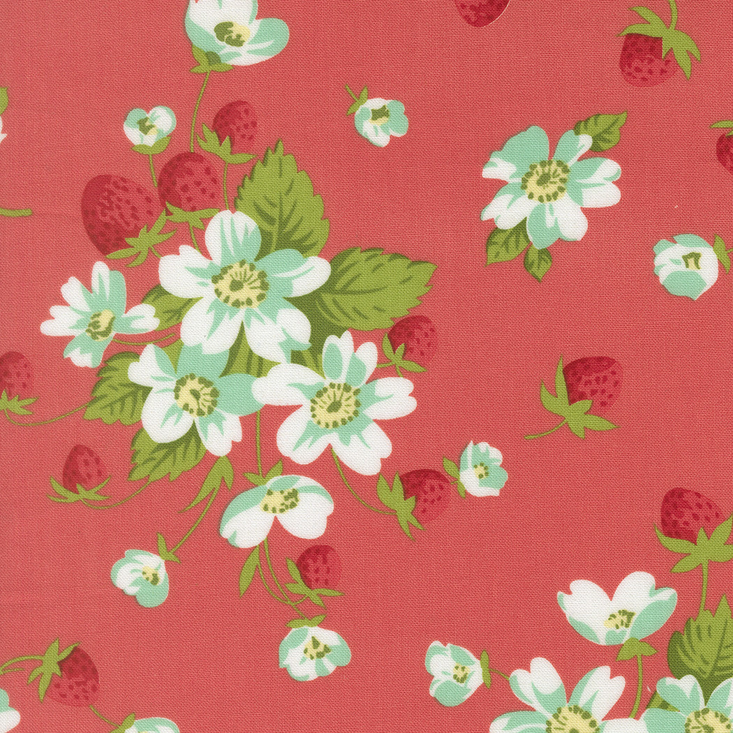 PRESALE Bloomsberry In Bloom Nantucket Red Yardage by Camille Roskelley for Moda Fabrics | 55350 17