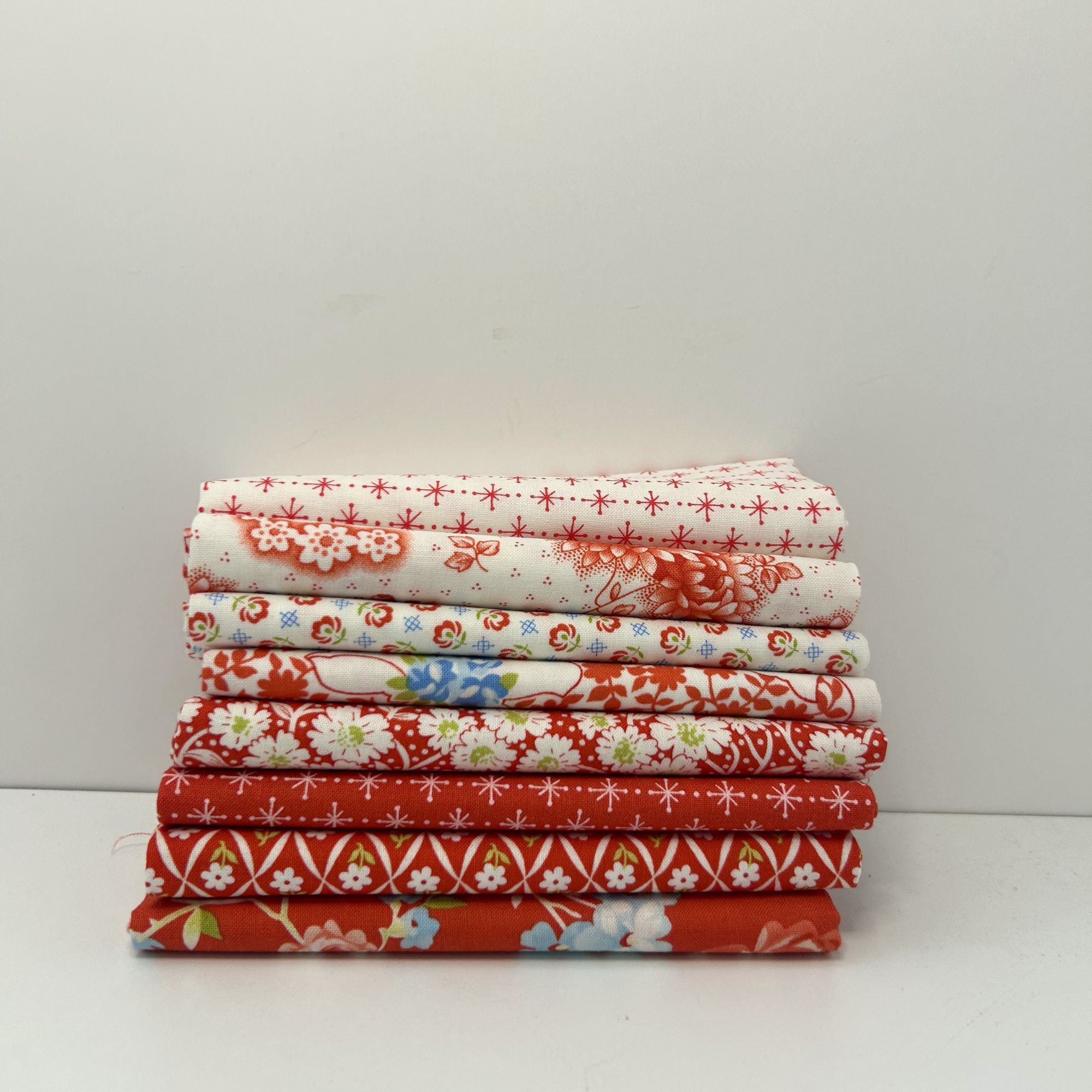 Rosie Custom Fat Quarter Bundle Red by Fig Tree & Co for Moda Fabrics | 8 FQs | Curated Bundle