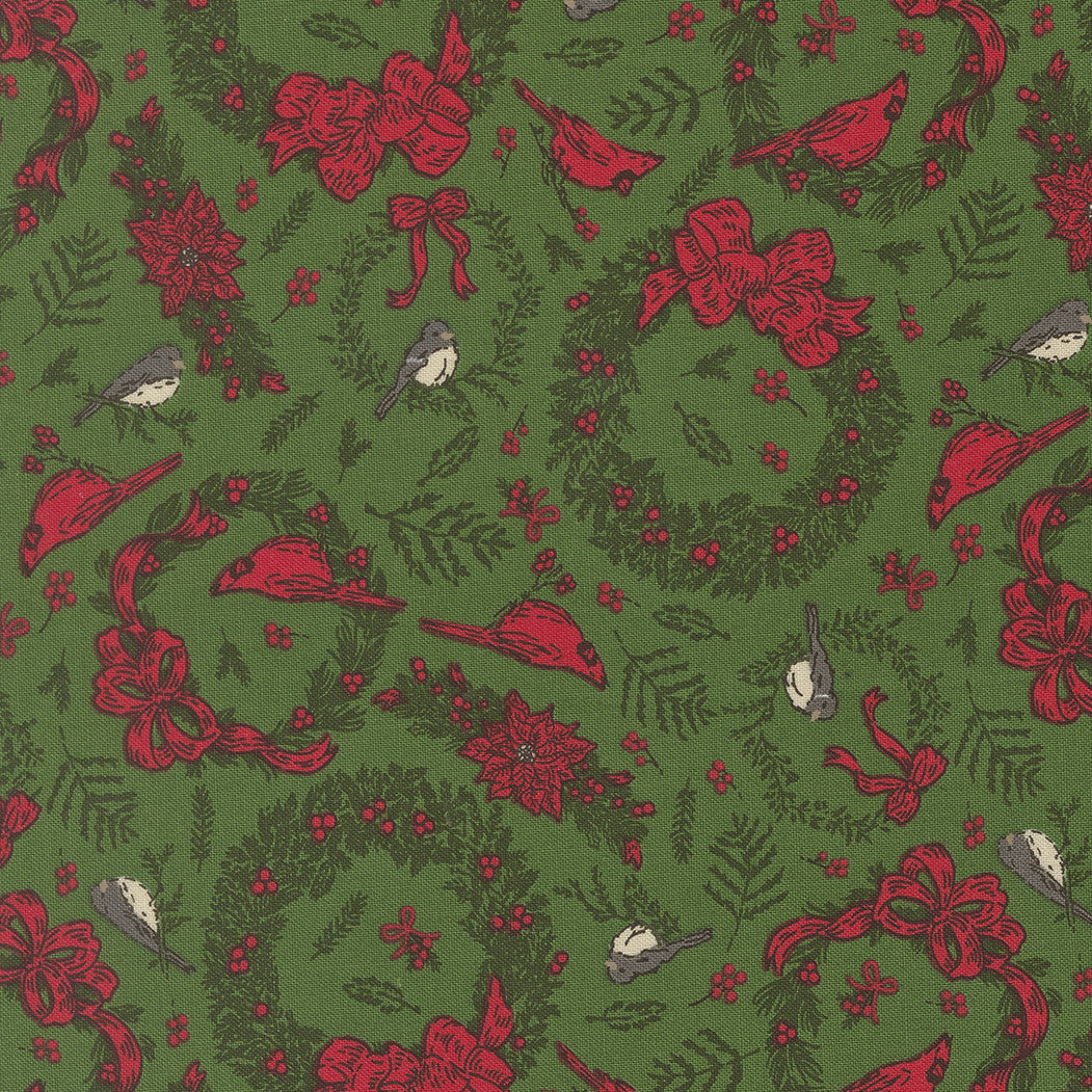 Holiday Cheer Deck The Halls Evergreen Yardage by Stacy Iest Hsu for Moda Fabrics | 20973 14