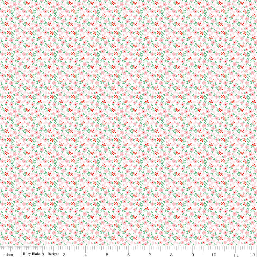 Whimsical Woodland Mini Florals Pink Yardage by Tasha Noel for Riley Blake Designs | C17645-PINK