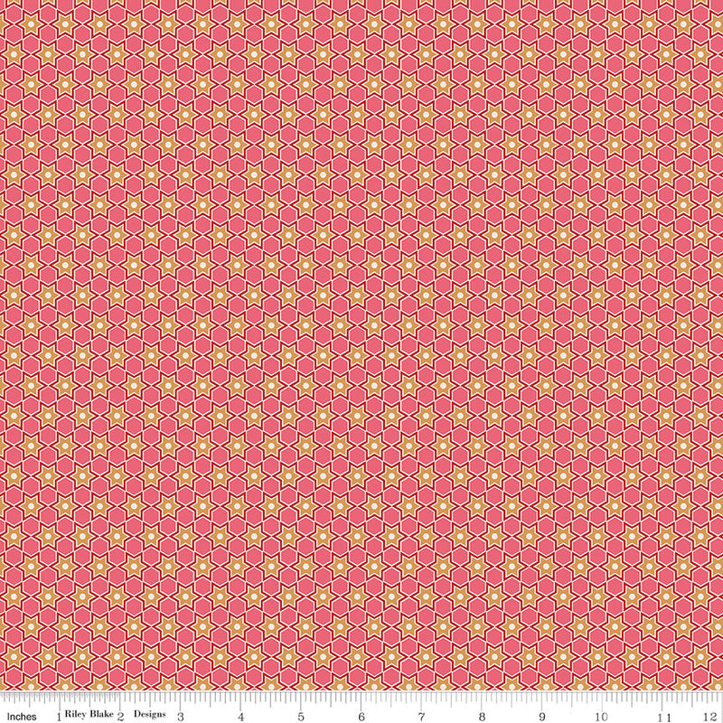 Home Town Holiday Stars Tea Rose by Lori Holt for Riley Blake Designs | C14914 TEAROSE
