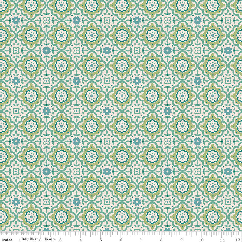 Piece & Plenty Cheerful Sea Glass Yardage by Lori Holt for Riley Blake Designs | 5 Yard Backing | C15882-SEAGLASS