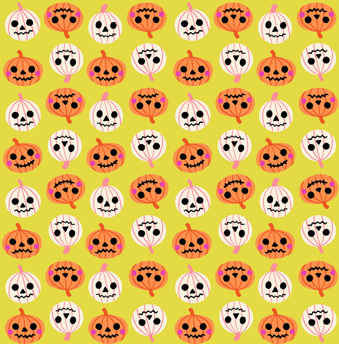 PRESALE Freaky Familiars Pumpkin Party Citron Yardage by Ruby Star Society | RS5196 12
