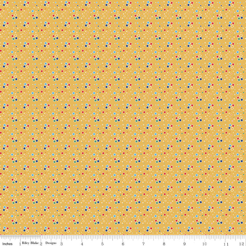 Always in Season Fun & Games Yellow Yardage by American Jane for Riley Blake Designs | C15103-YELLOW