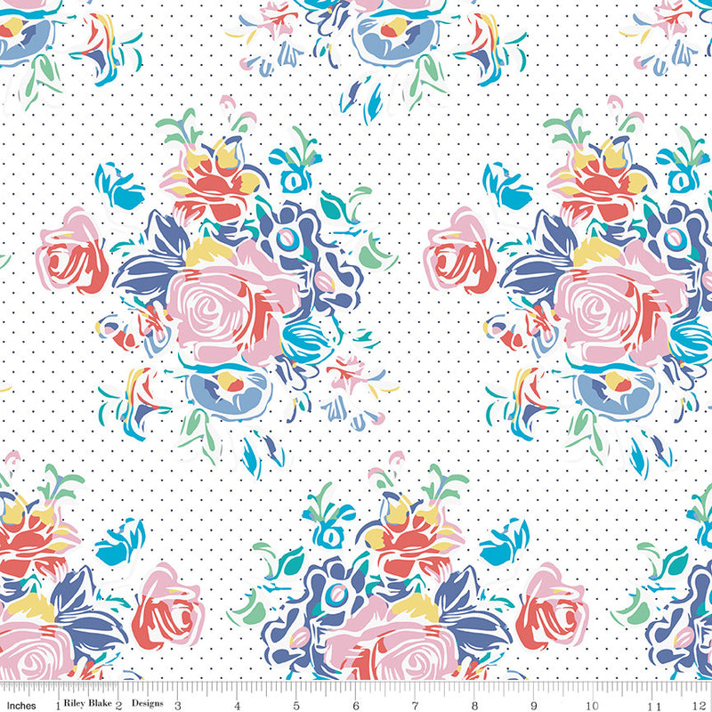 Always in Season Large Floral White Yardage by American Jane for Riley Blake Designs C15100-WHITE