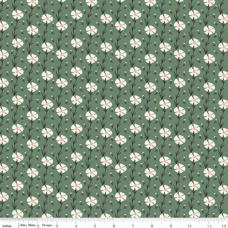 Wanderlust Carnation Green Yardage by Danelys Sidron for Riley Blake Designs | C15474-GREEN