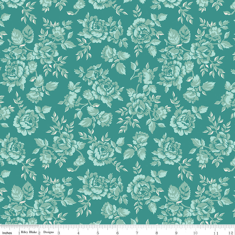 Sale! Home Town Teal Parry Yardage by Lori Holt for Riley Blake Designs |C13580 TEAL