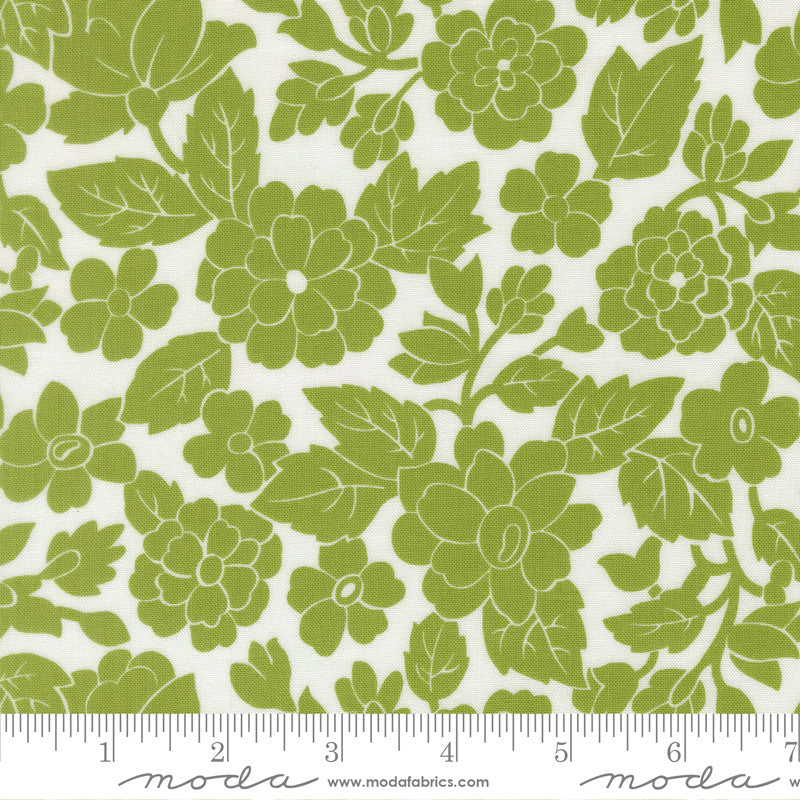 PRESALE Bloomsberry London Damask White Leaf Yardage by Camille Roskelley for Moda Fabrics | 55351 24