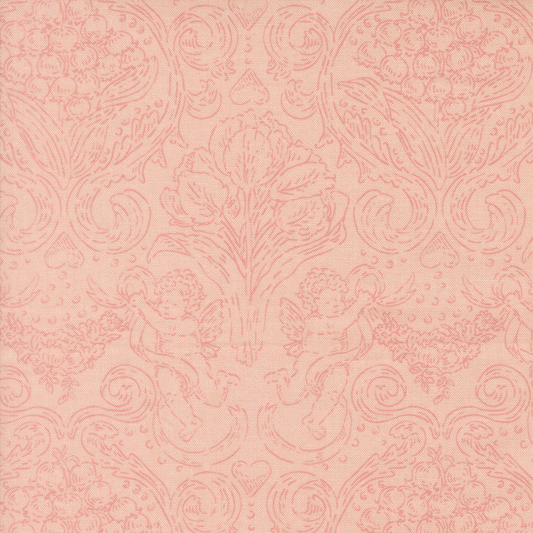 PRESALE Je T'aime Pure Love Jaquard Damask Blush Yardage by Stacy Iest Hsu for Moda Fabrics | 20993 12