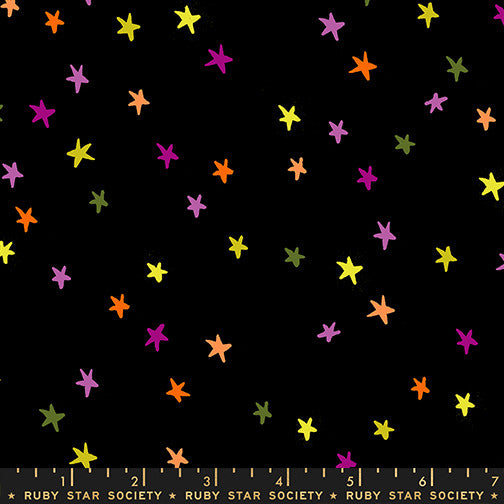 PRESALE Freaky Familiars Starry Spooky Black Yardage by Ruby Star Society | RS4109 98