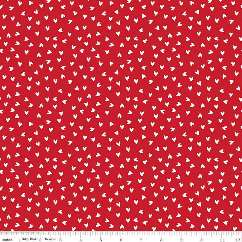 My Valentine Red Heart Toss Yardage by Echo Park Paper Co. for Riley Blake Designs | C14154-RED