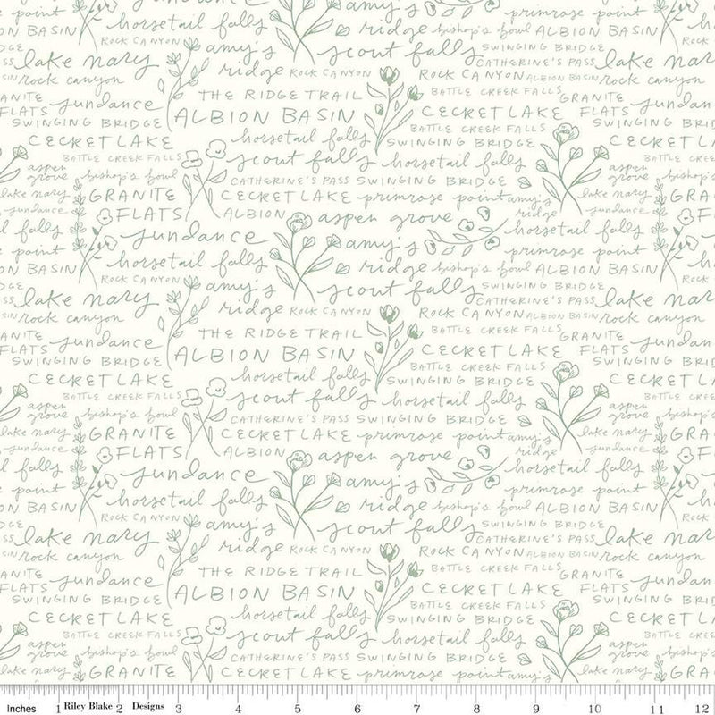 Albion Cream Text Yardage by Amy Smart for Riley Blake Designs | C14595 CREAM
