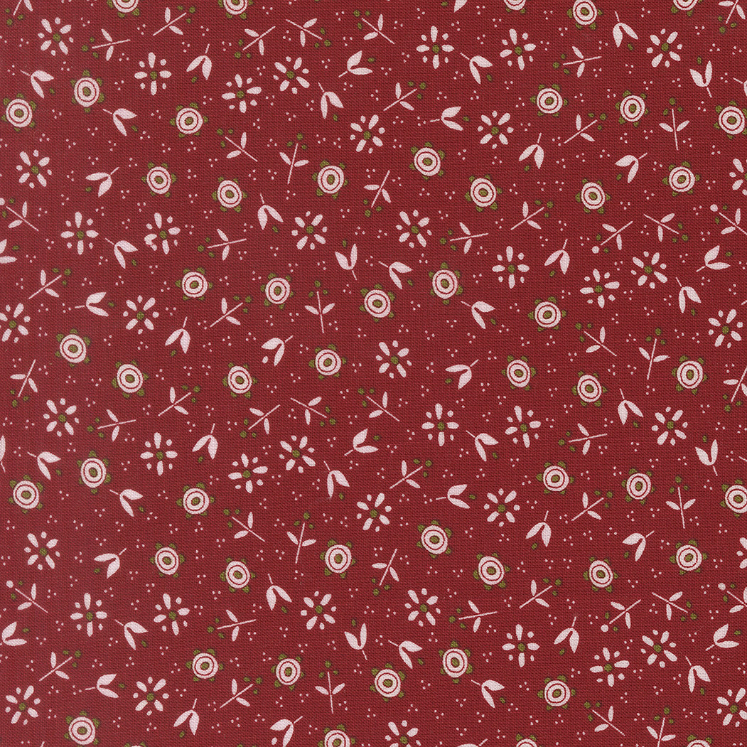 PRESALE Chilly Christmas Flowers Red Yardage by Sweetwater for Moda Fabrics | 55712 22