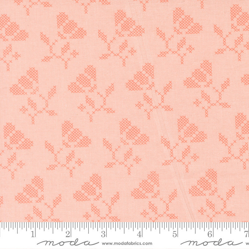 PRESALE Sunbonnet Blooming Stitches Pink Yardage by Heather Briggs of My Sew Quilty Life for Moda Fabrics | 31764 15