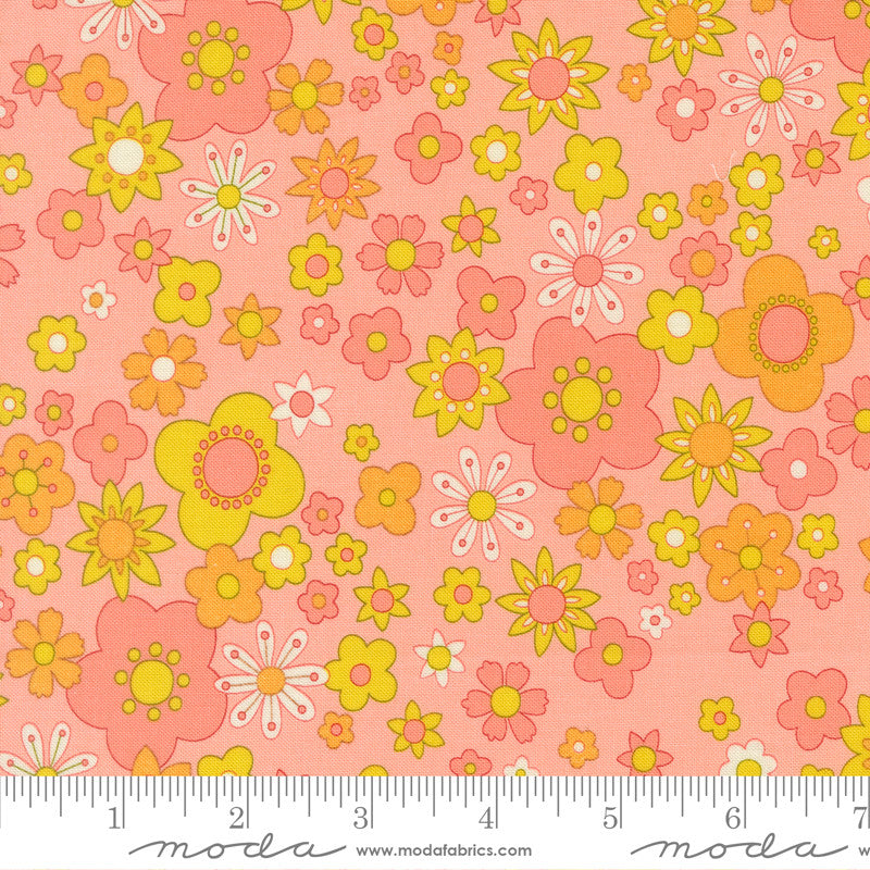 Happy Daze Petal Power Bubblegum Yardage by Chloe’s Closet for Moda Fabrics | 33841 12