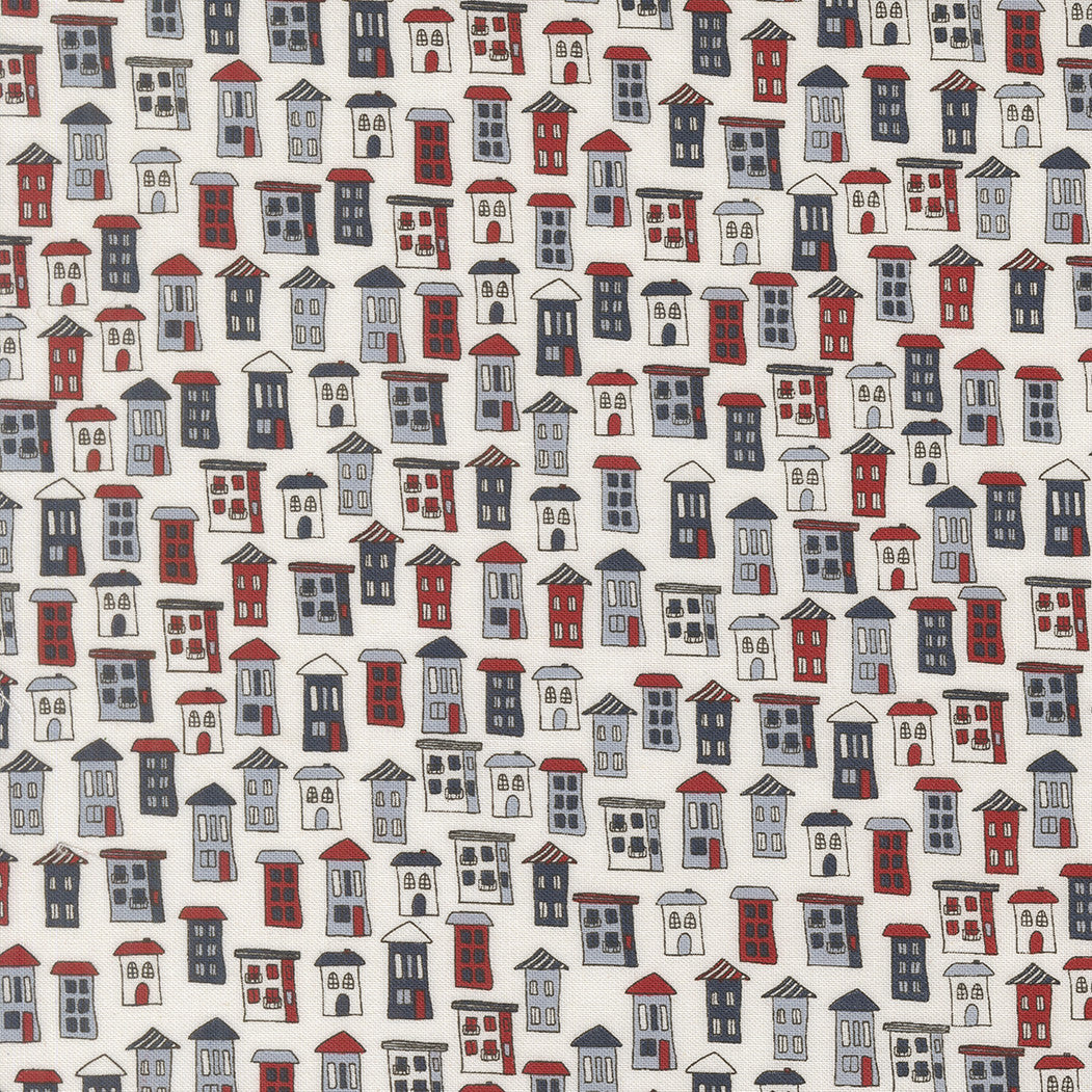 PRESALE Independence Day American Houses Vanilla Yardage by Sweetwater for Moda Fabrics | 55723 11