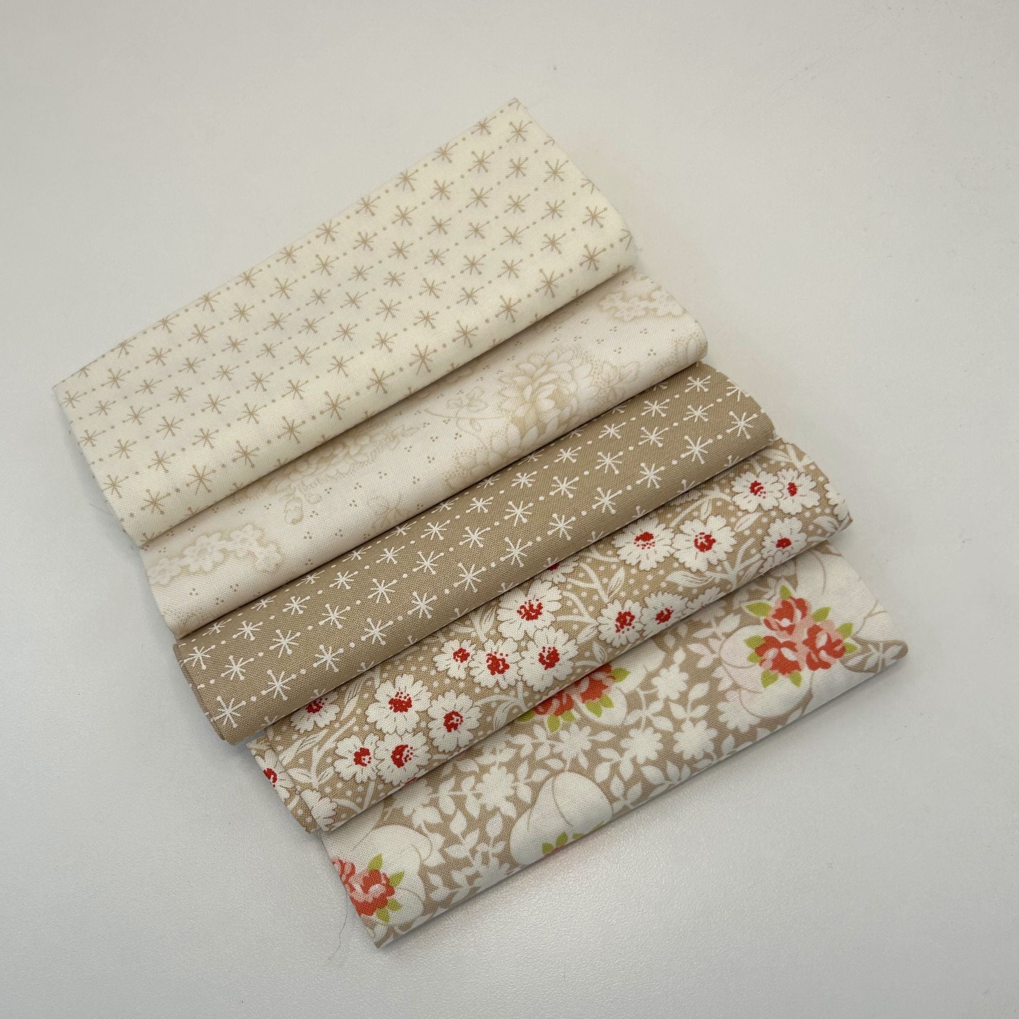 Rosie Custom Fat Quarter Bundle Brown by Fig Tree & Co for Moda Fabrics | 5 FQs | Curated Bundle