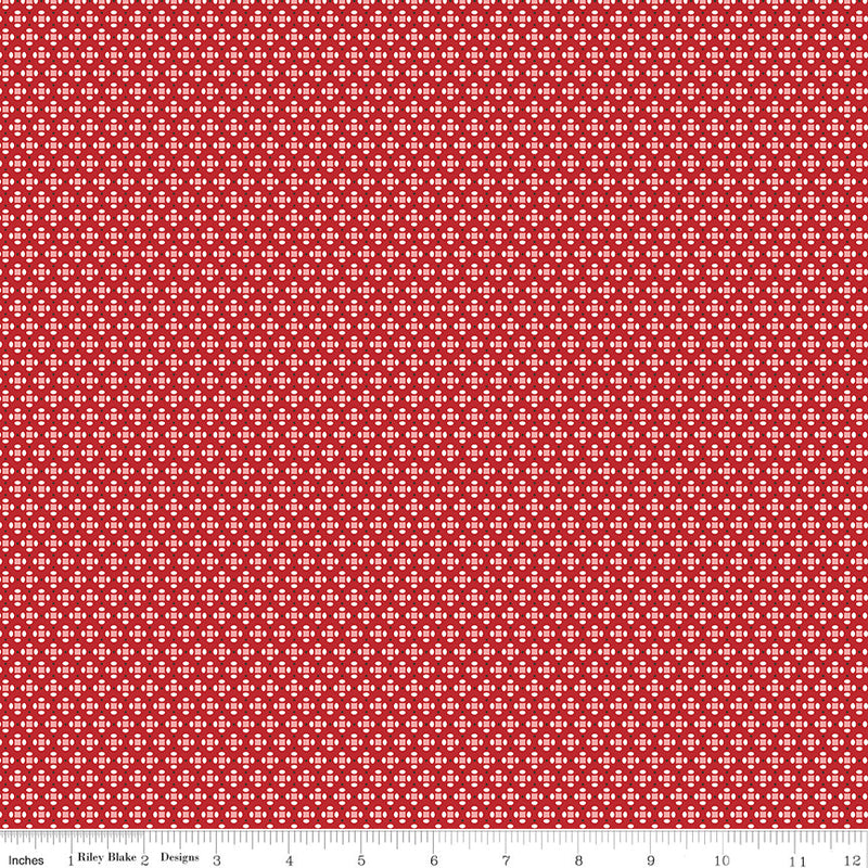 Home Town Schoolhouse Red Dansie Yardage by Lori Holt for Riley Blake Designs |C13595 SCHRED