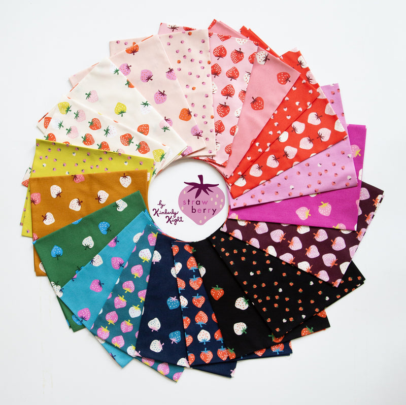 PRESALE Strawberry Mini Charm Pack by Kimberly Kight for Ruby Star Society | 42 Precut 2.5" Squares | RS3084MC