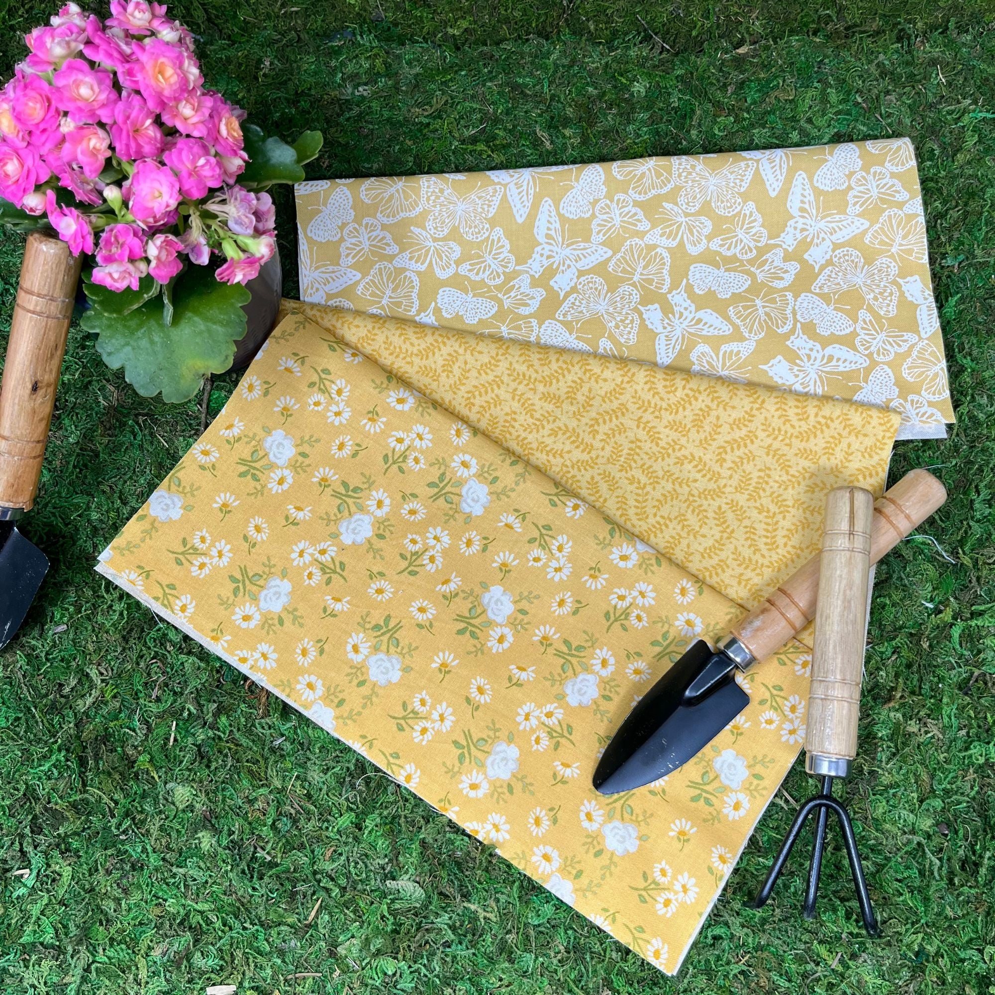 PRESALE My Secret Garden Custom Fat Quarter Bundle Yellow by Stacy Iest Hsu for Moda Fabrics | 3 FQs | Curated Bundle