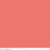 Picnic Florals  Red Stripes Yardage by My Mind's Eye for Riley Blake Designs | C14616 RED