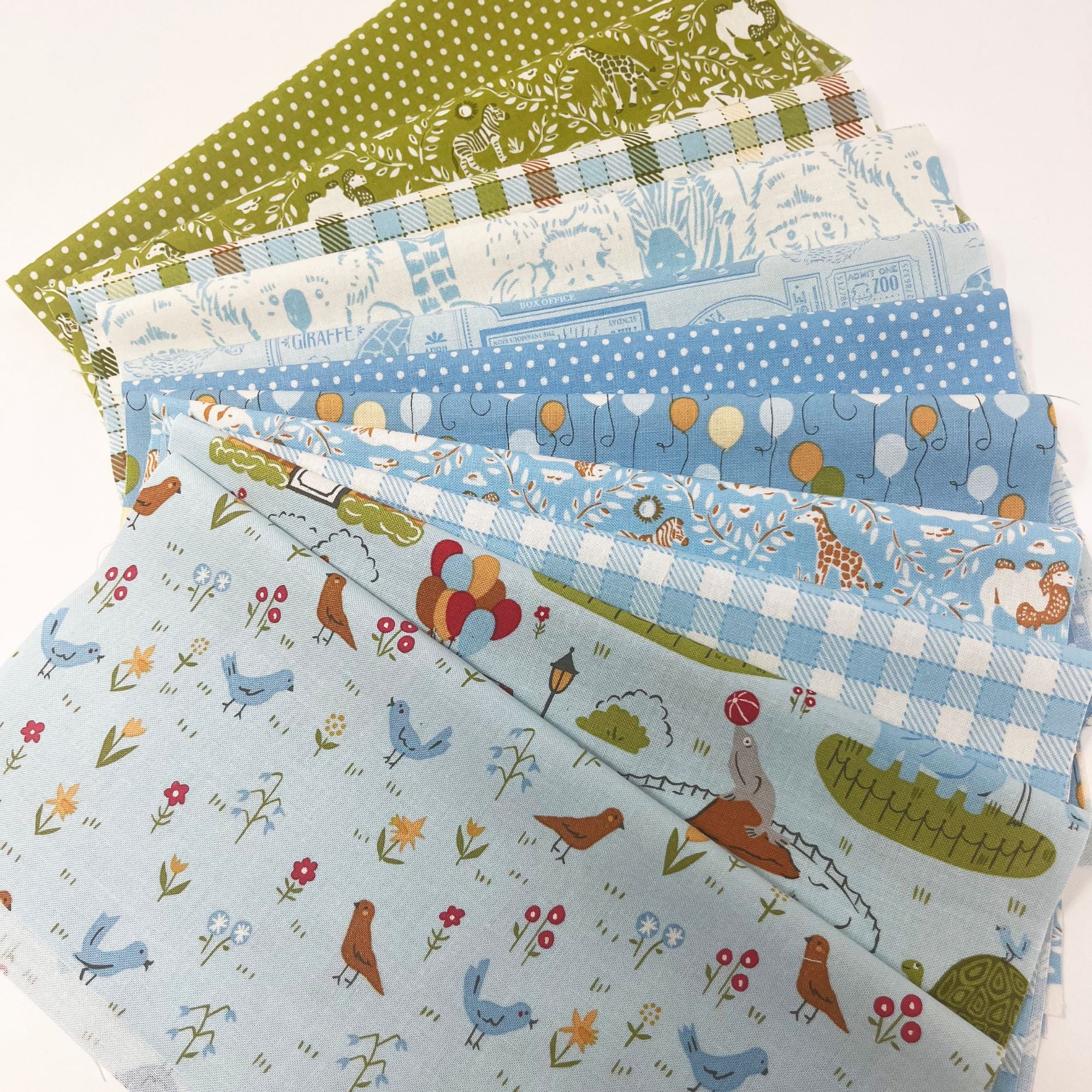 Animal Park Fun Custom Fat Quarter Bundle Cool by Stacy Iest Hsu for Moda Fabrics | Curated Bundle | 11 Fat Quarters