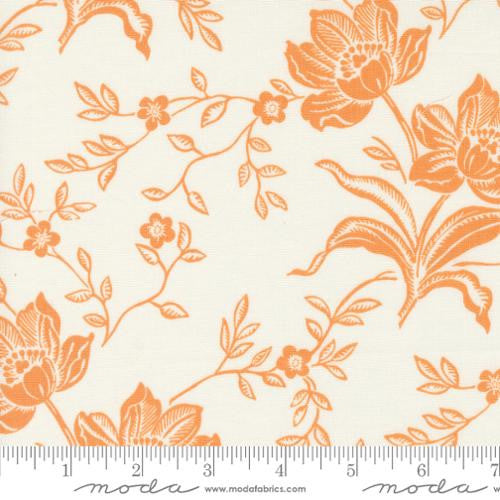 Denim and Daisies Woodcut Bloom Ivory Butterscotch Yardage by Fig Tree for Moda Fabrics | 35380 24