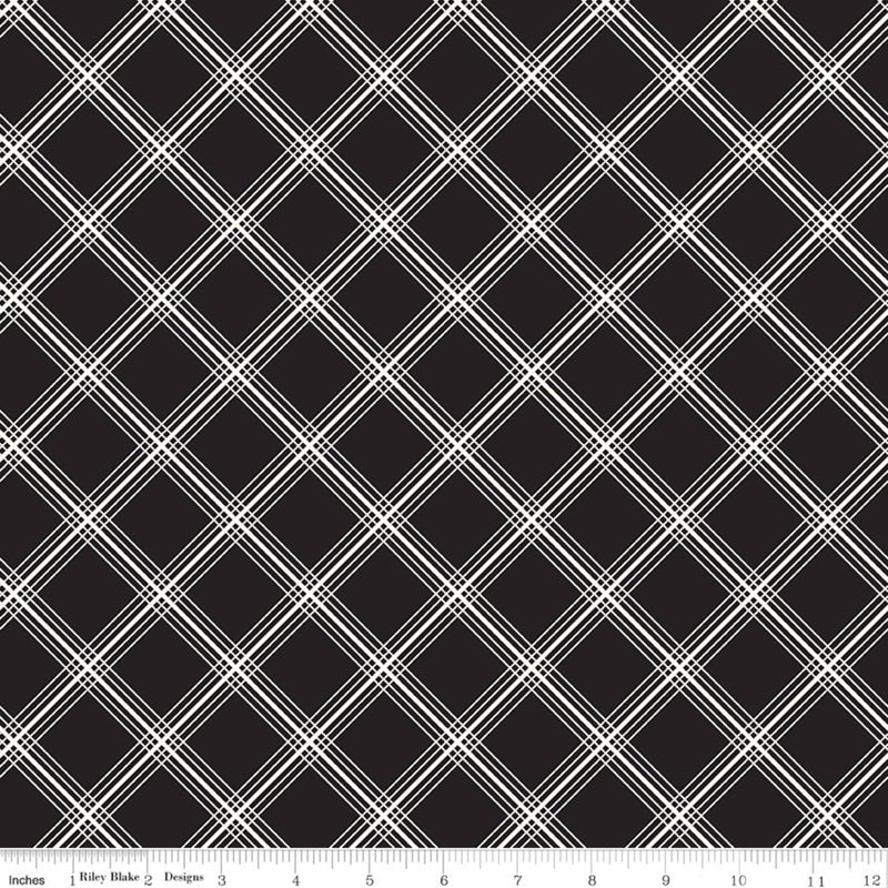 Midnight Meadow Plaid Black Yardage by My Mind's Eye for Riley Blake Designs | C15322-BLACK