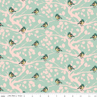 Porch Swing Mint Birds and Branches Yardage by Ashley Collett for Riley Blake Designs | C14051 MINT