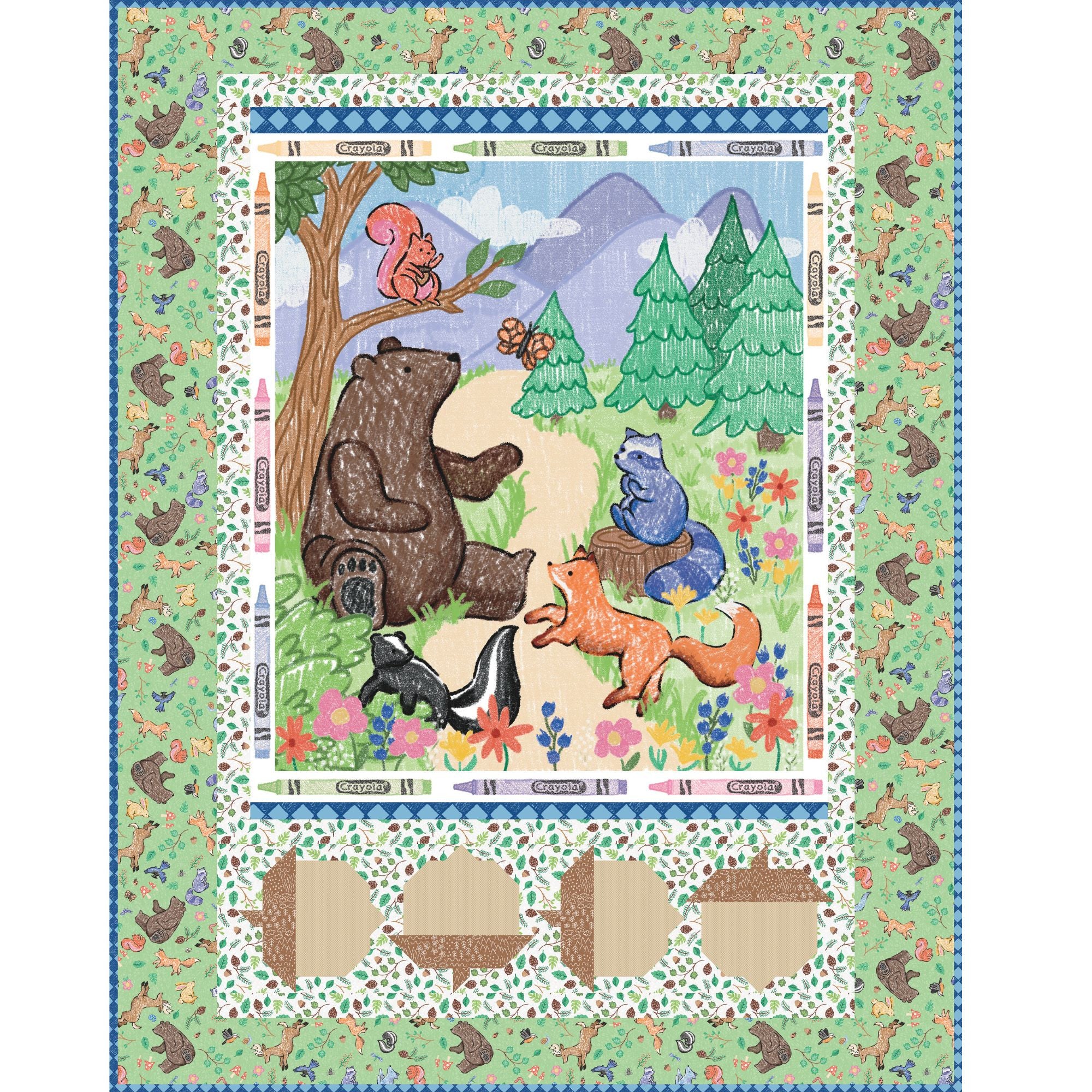 PRESALE Colorful Critters Panel Quilt Kit by Riley Blake Designs | KT-17910
