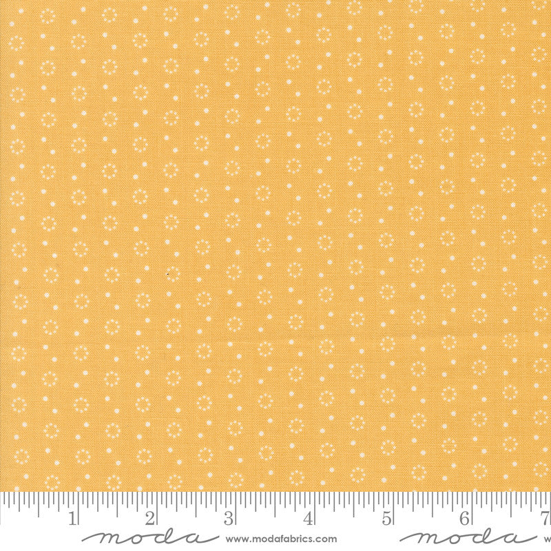 Portofino Polka Dot Duo Golden Wheat Yardage by Fig Tree & Co for Moda Fabrics | 35397 12