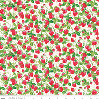 PRESALE The World of Strawberry Shortcake Strawberries Cream Yardage for Riley Blake Designs | C18564-CREAM
