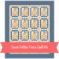PRESALE Sweet Golden Pears Quilt Kit With Denim & Daisy by Lori Holt of Bee in my Bonnet |  KT-18130