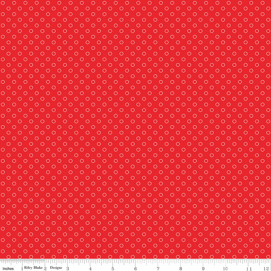 Whimsical Woodland Circle Dots Red Yardage by Tasha Noel for Riley Blake Designs | C17647-RED
