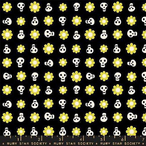 Good Spirits Loves Me Not Black Yardage by Ruby Star Society Halloween Fabric| RS5141 14G | Cut Options