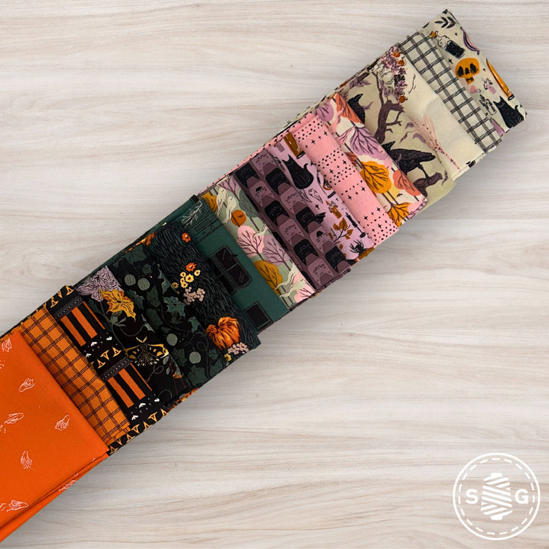 Ghostly & Haunted Custom Fat Quarter Bundle by Art Gallery Fabrics | 100% Premium Cotton Fabric | 16 Fat Quarters