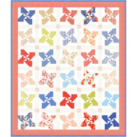 PRESALE Pinwheel Parade Custom Quilt Kit with Rosie by Fig Tree & Co for Moda Fabrics | Quilt Size 59 1/2" x 70 1/2" (Layer Cake Version)