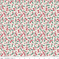 Merry Little Christmas Cream Holly Yardage by My Mind's Eye for Riley Blake Designs |C14845 HOLLY